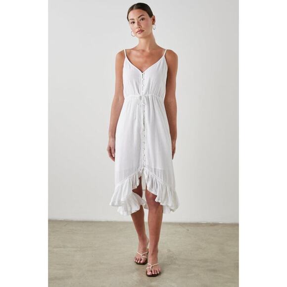 NWT Rails Frida Midi Tank Linen Dress in White Sz XS